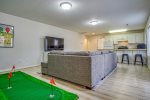 Family room with putting green